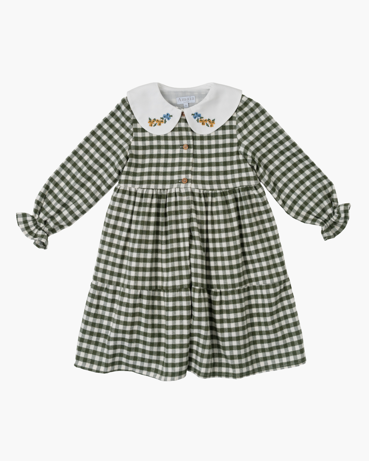 Beatriz Dress Khaki Vichy Twill