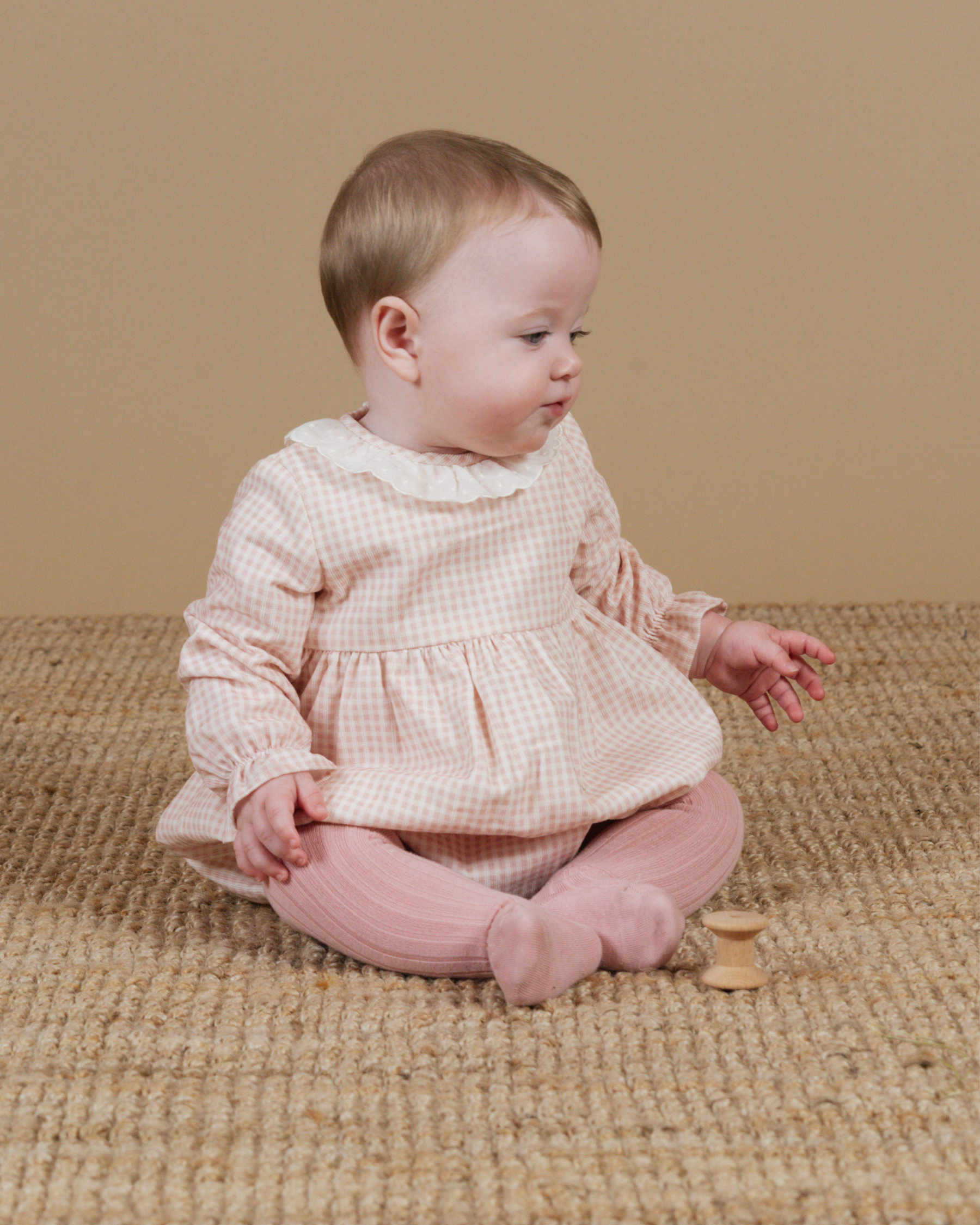 Bubble Romper Vichy Print Babycord