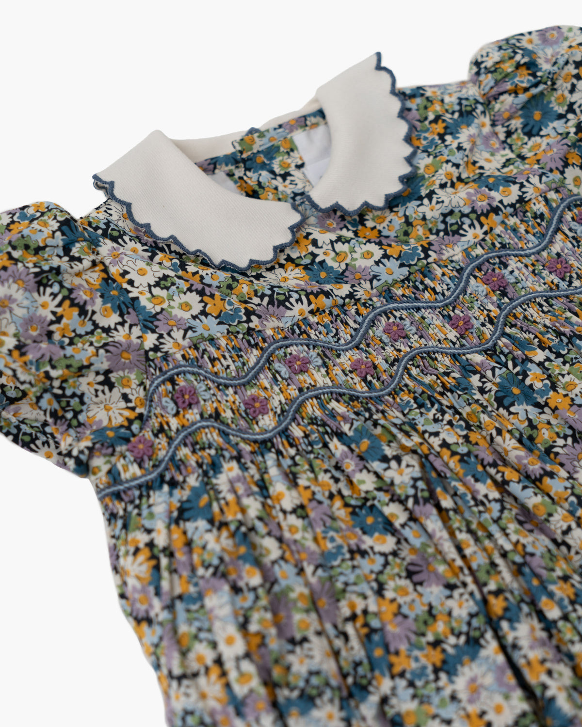 Cherry Romper Blue Green Liberty
