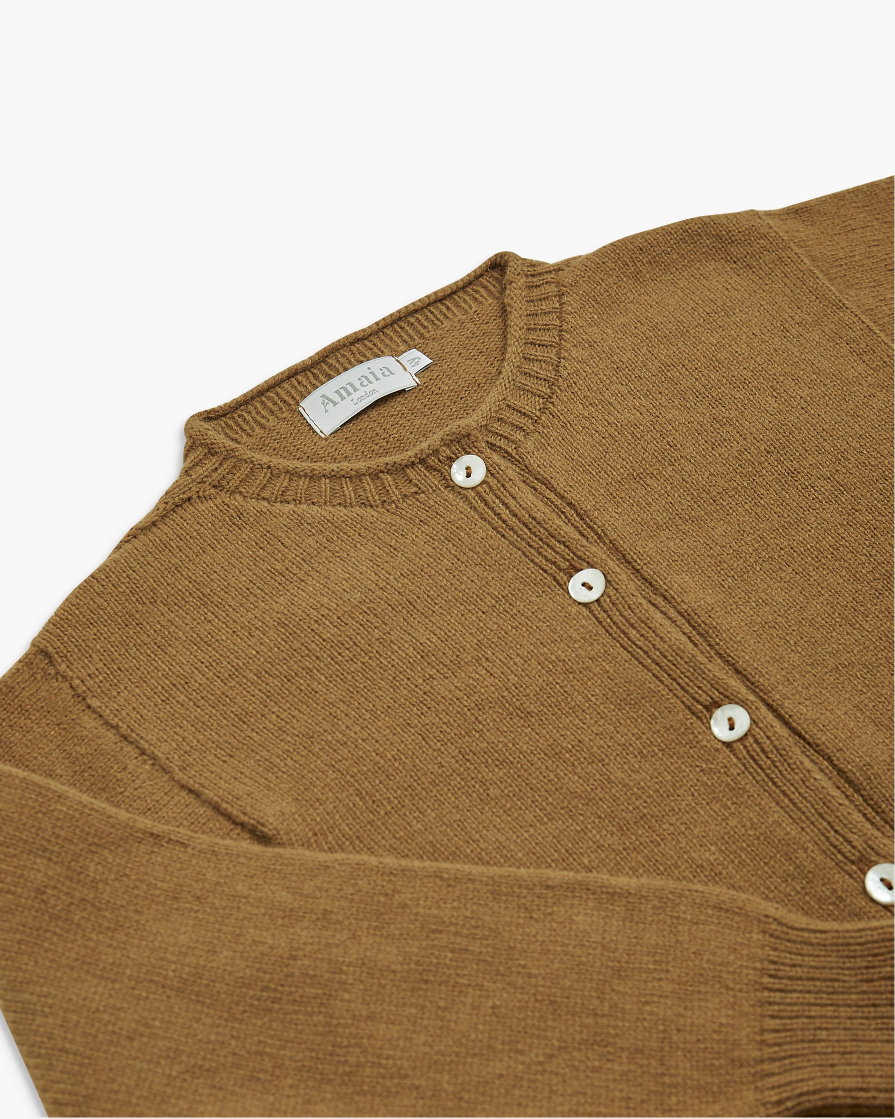 Collar of mustard cardigan for girls