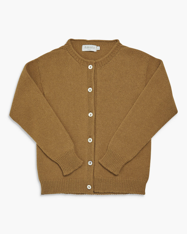 Mustard knit cardigan for girl