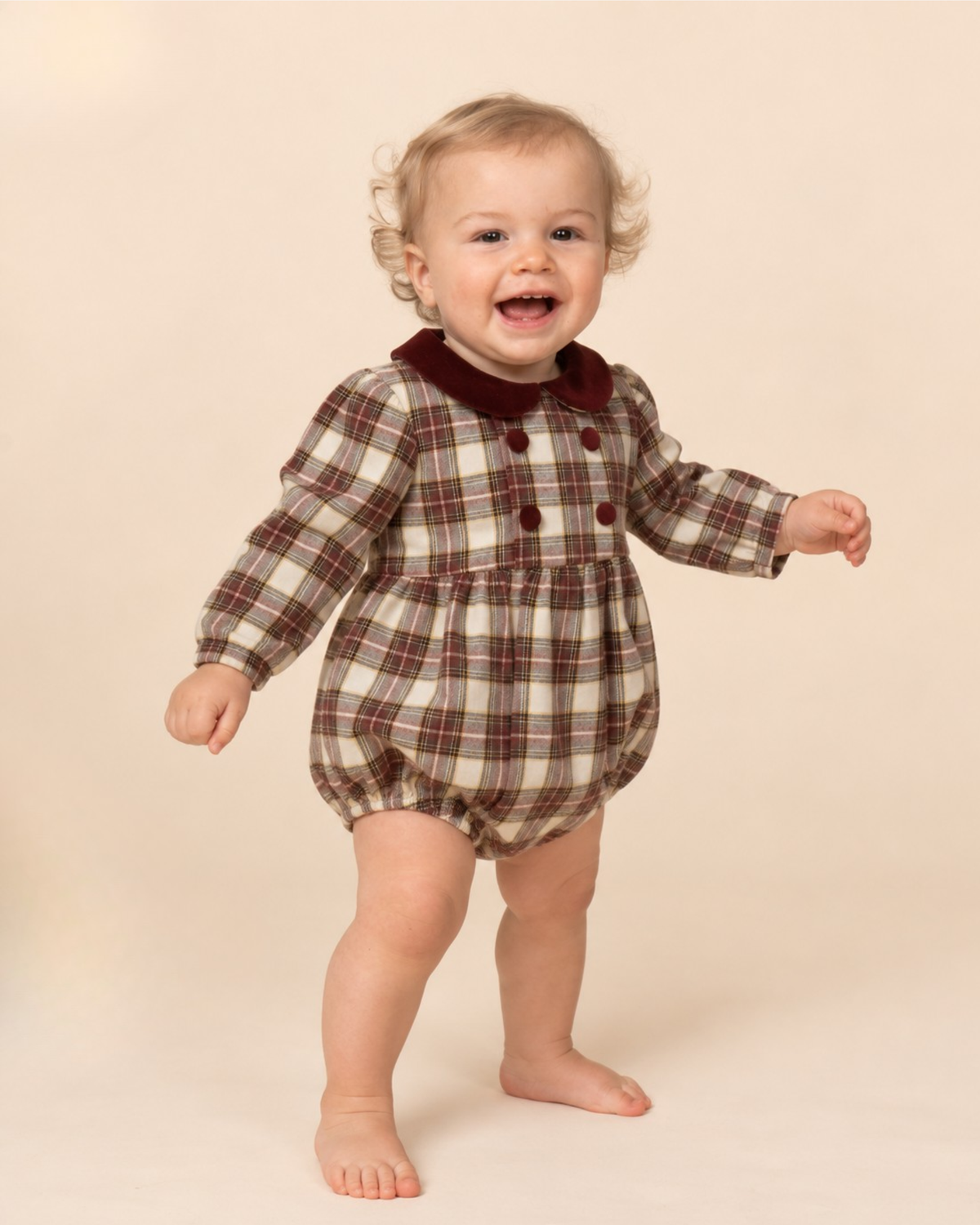 Felicidad Romper Tartan Check