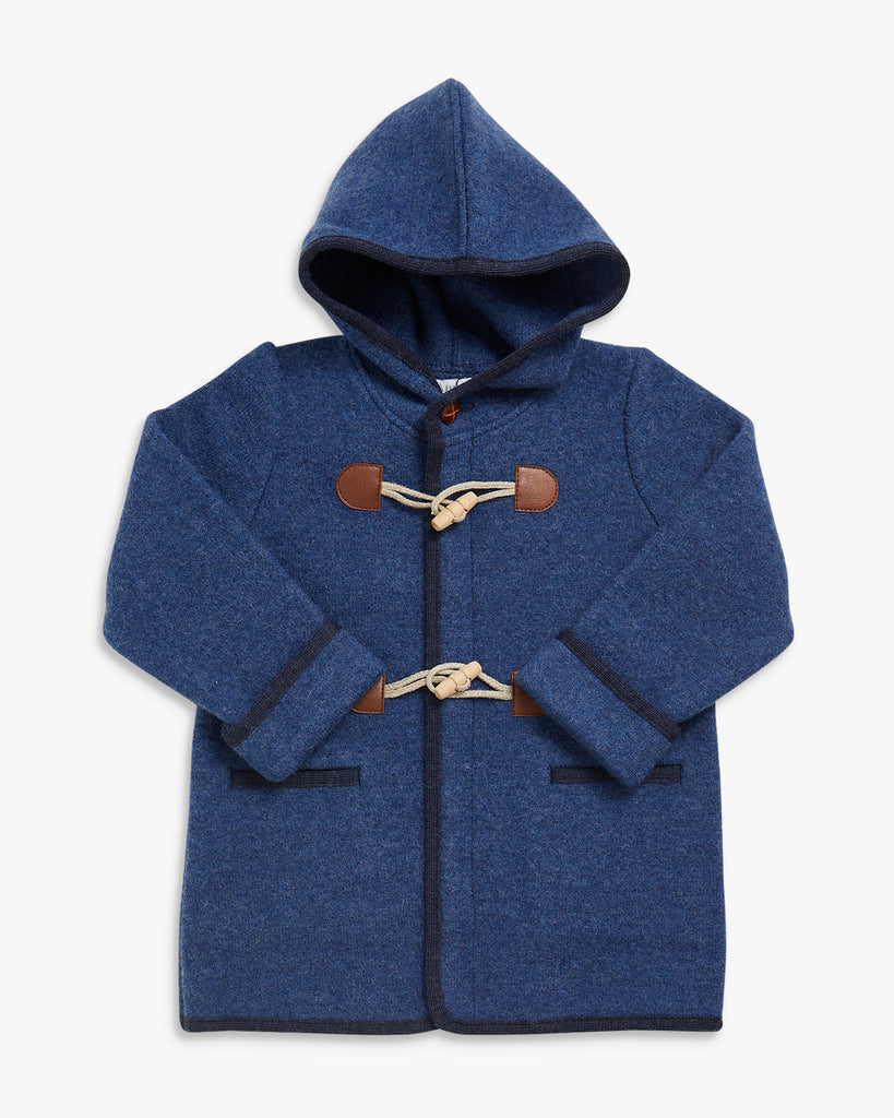 Hooded Duffle Coat Blue - Timeless Luxury | Amaia London