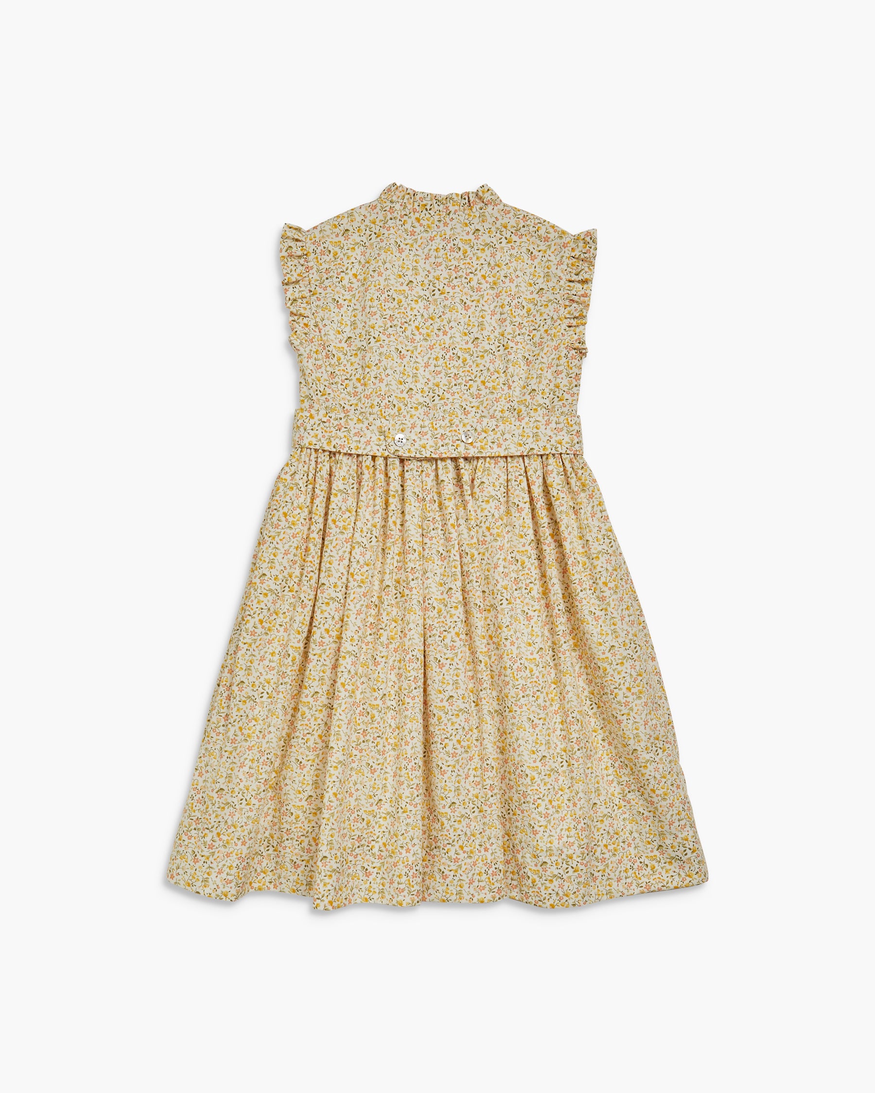 Beige floral dress on a white background