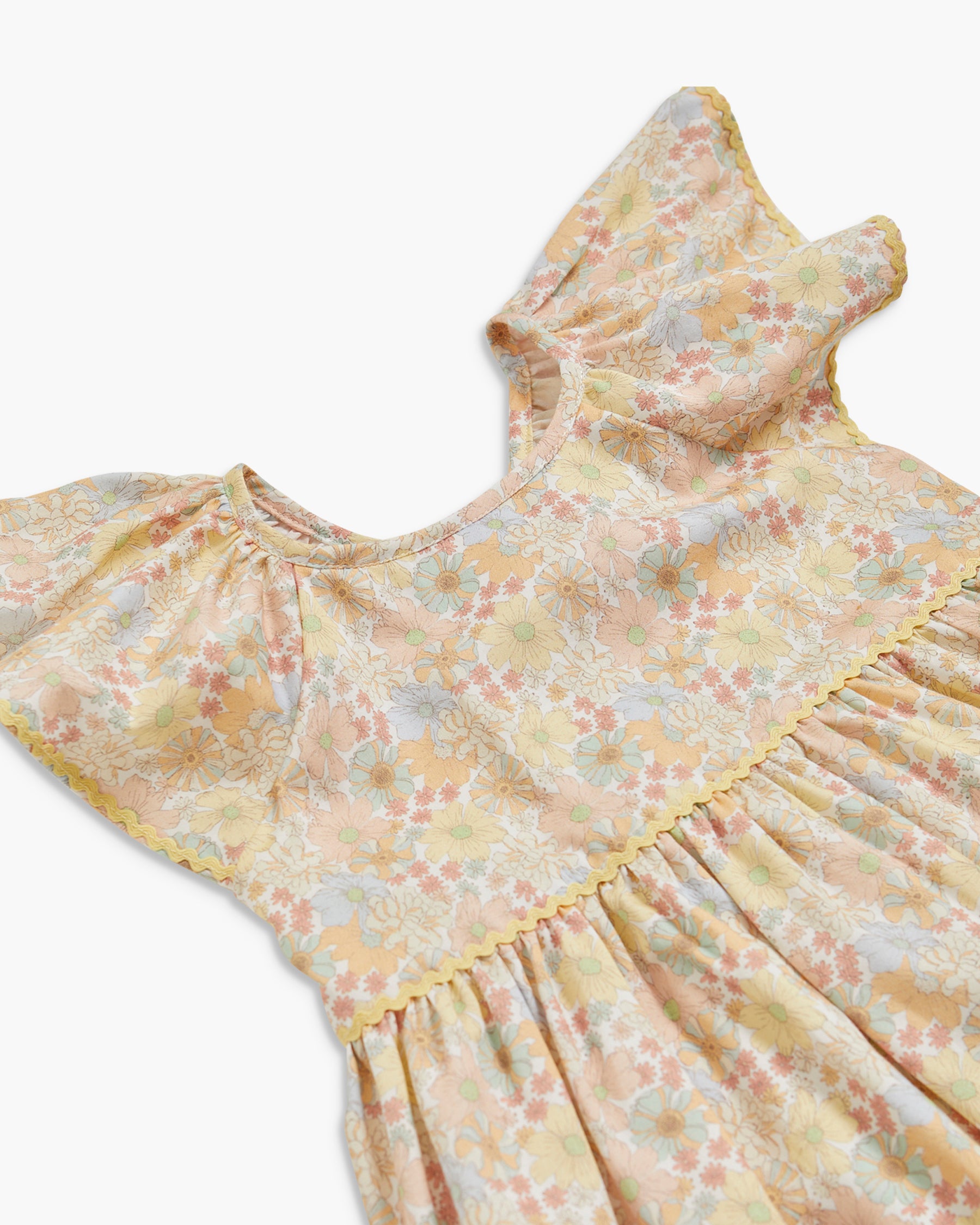 Floral dress with a hood on a white background