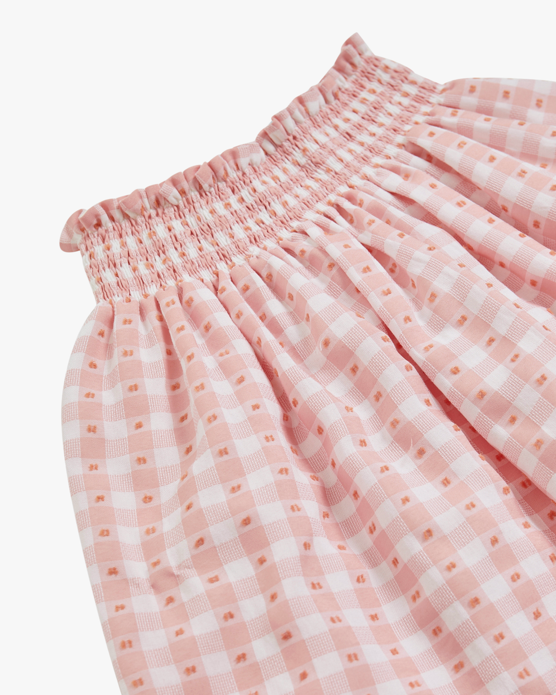 Leioa Skirt Pink Vichy Plumetis
