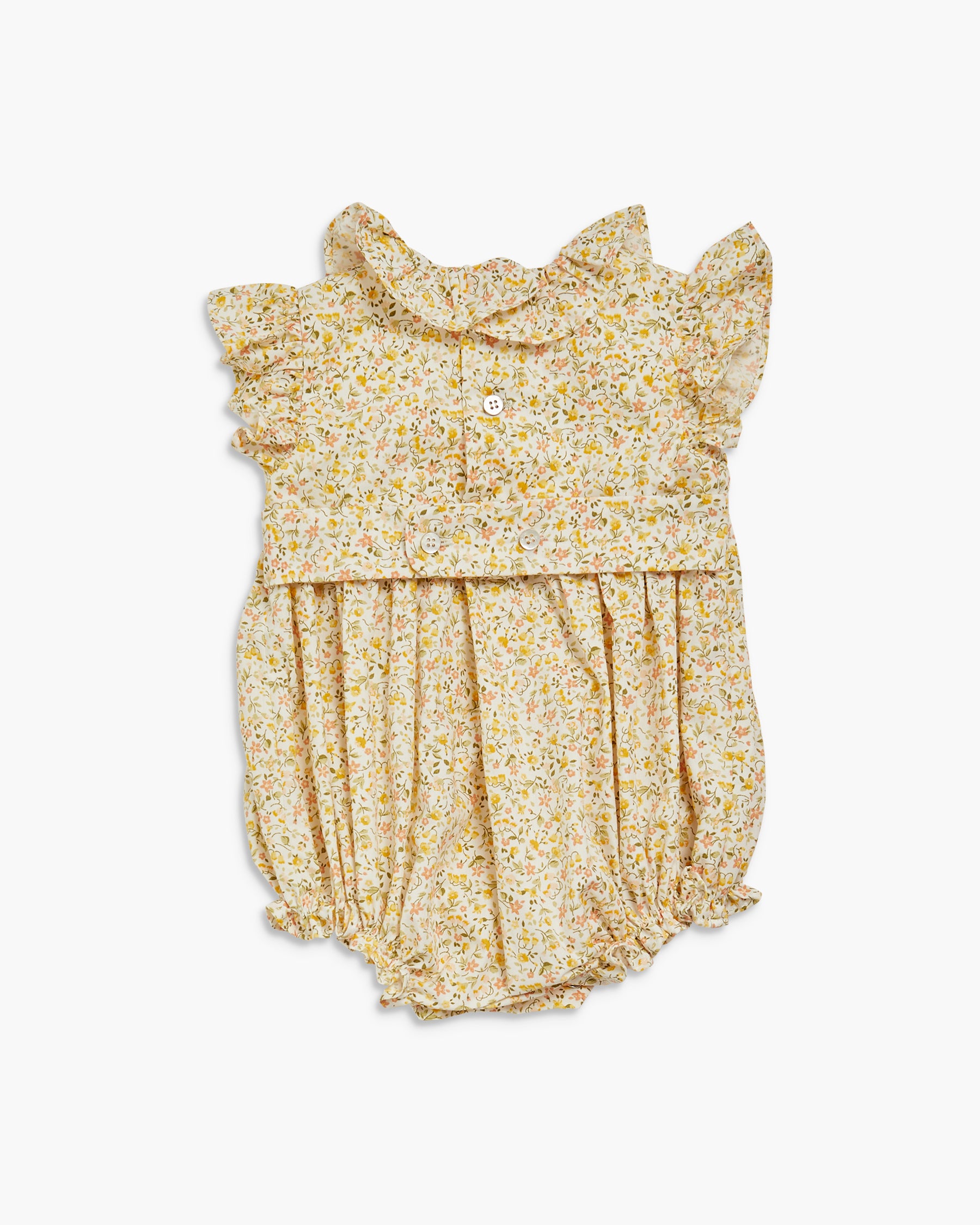 Floral baby romper on a white background