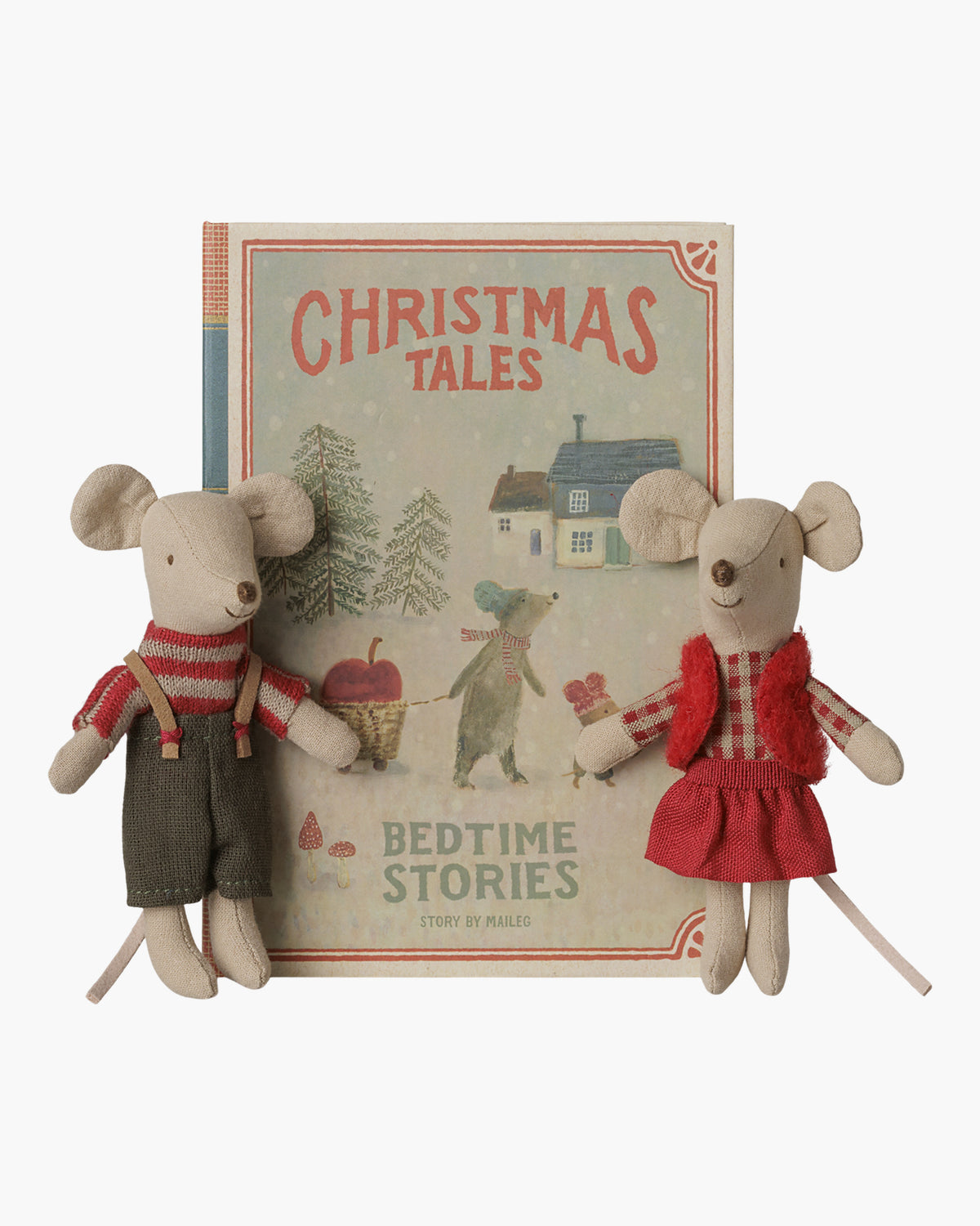 Christmas Twin Mice, Little Sister and Brother in Book