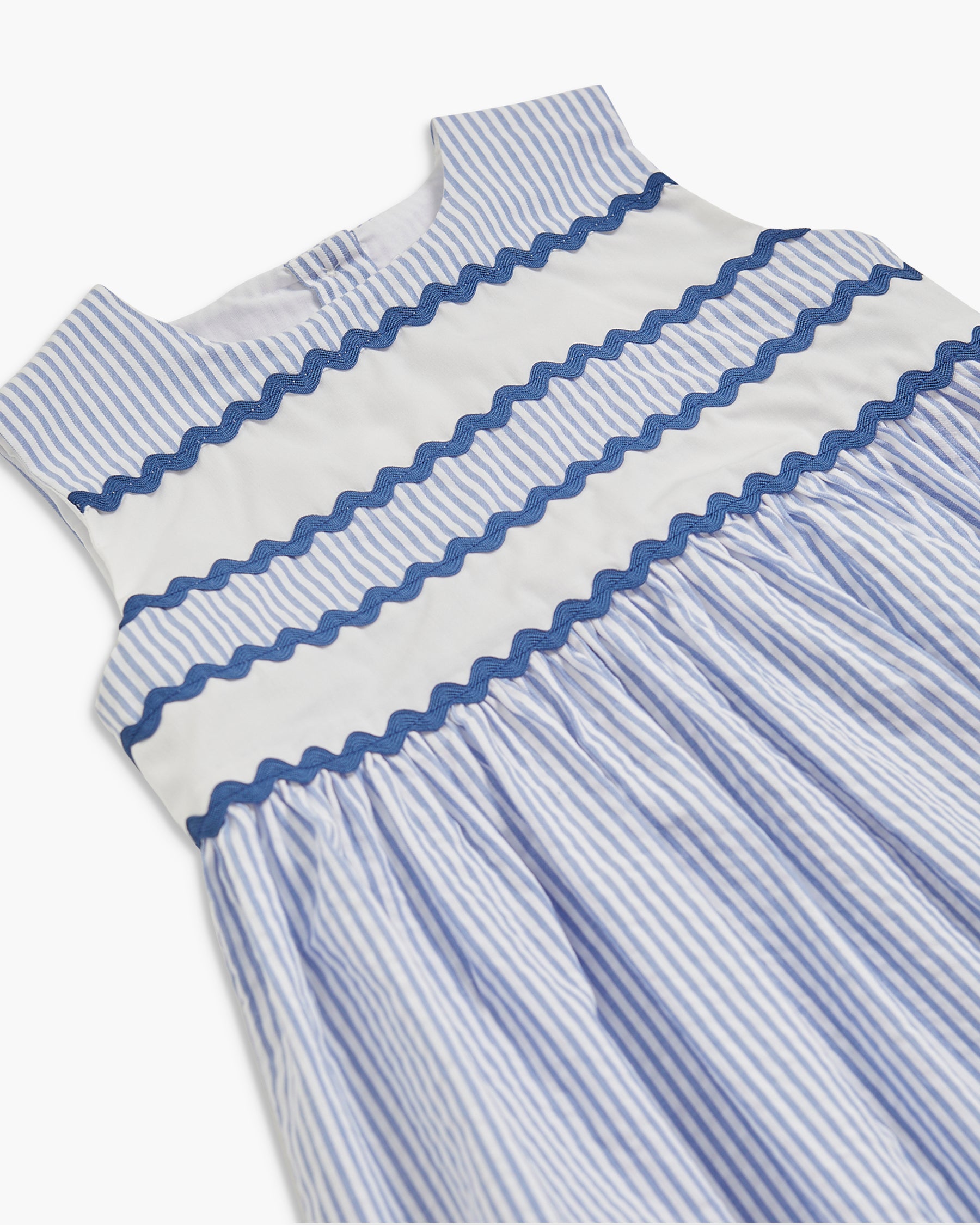 Miel Dress Blue Stripe Seersucker