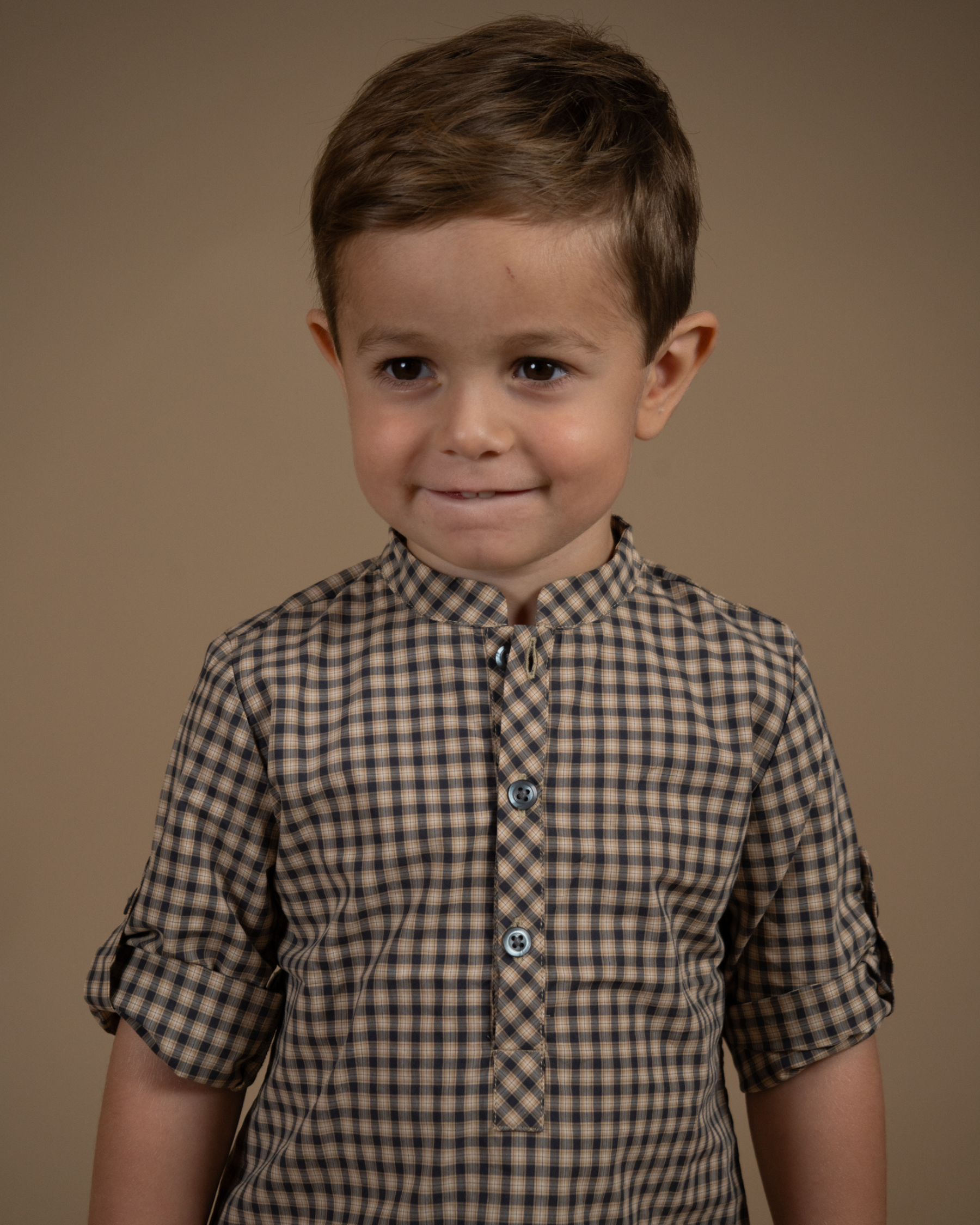 Pereprine Shirt Mustard Brown Check