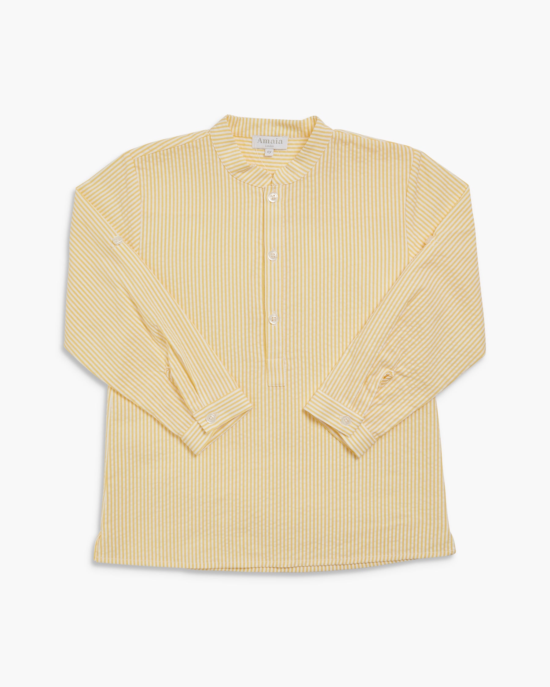 Yellow striped shirt on a white background
