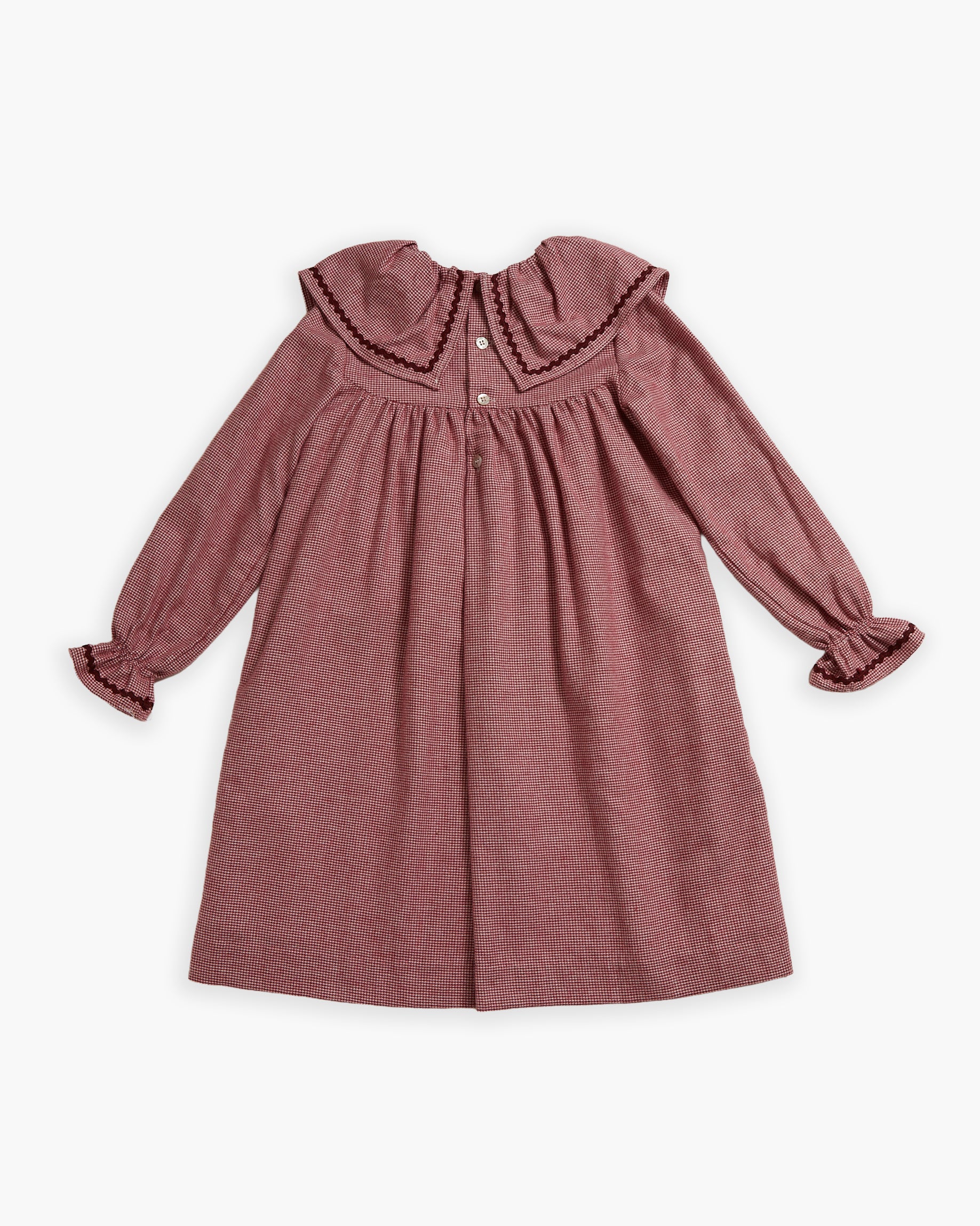 Pierrot Dress Burgundy Minicheck