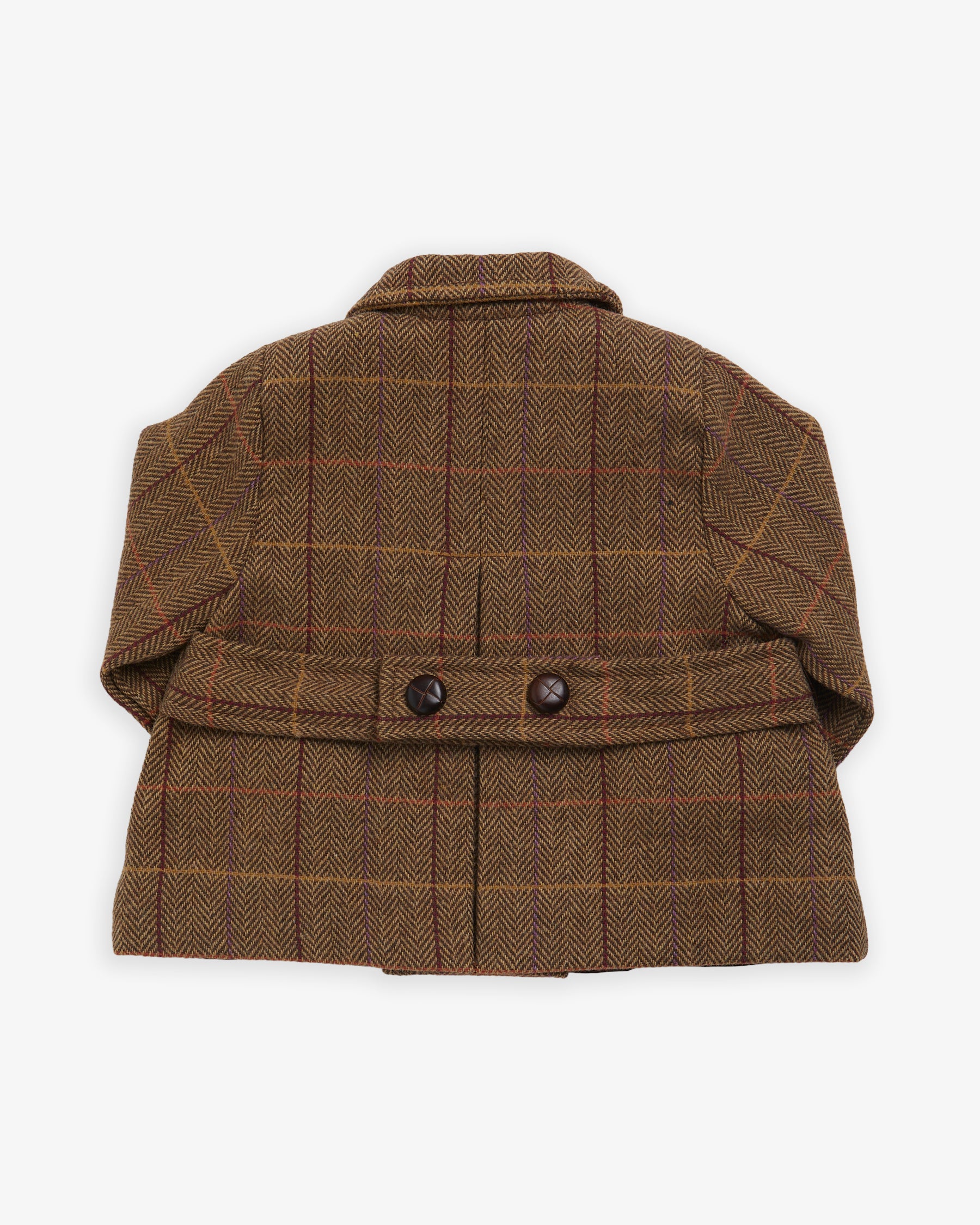 Sherlock Double Breasted Baby Jacket in Brown Tweed