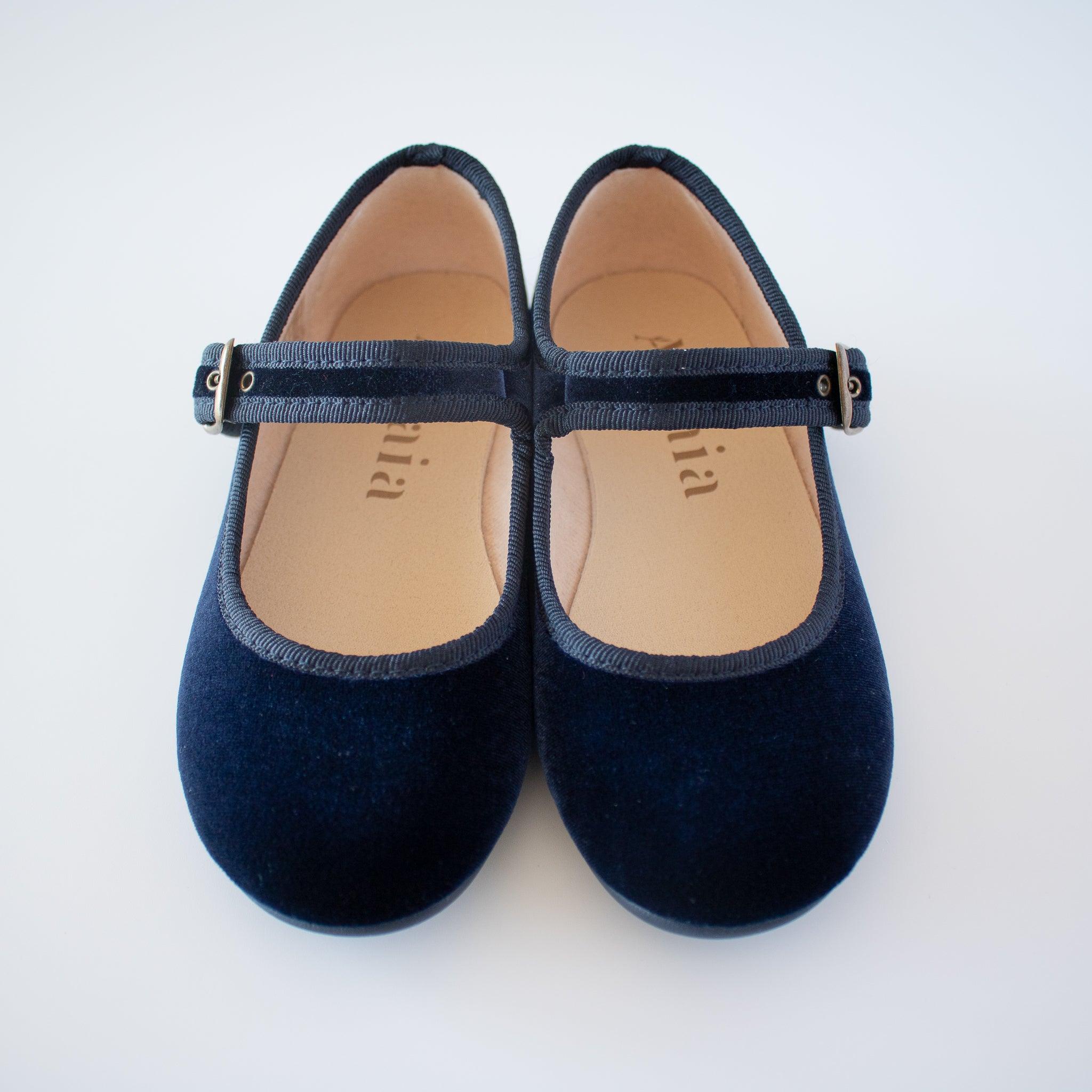 Girl Velvet Shoes Navy