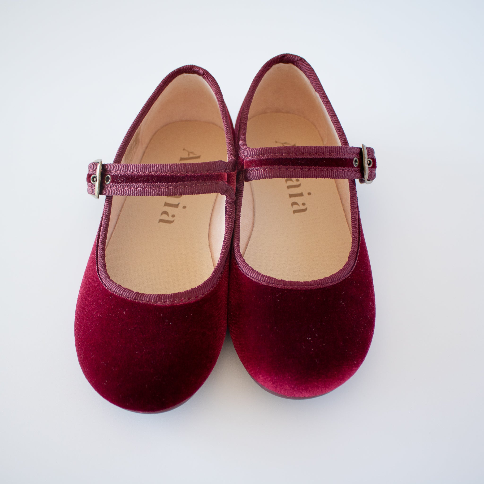 Girl Velvet Shoes Burgundy