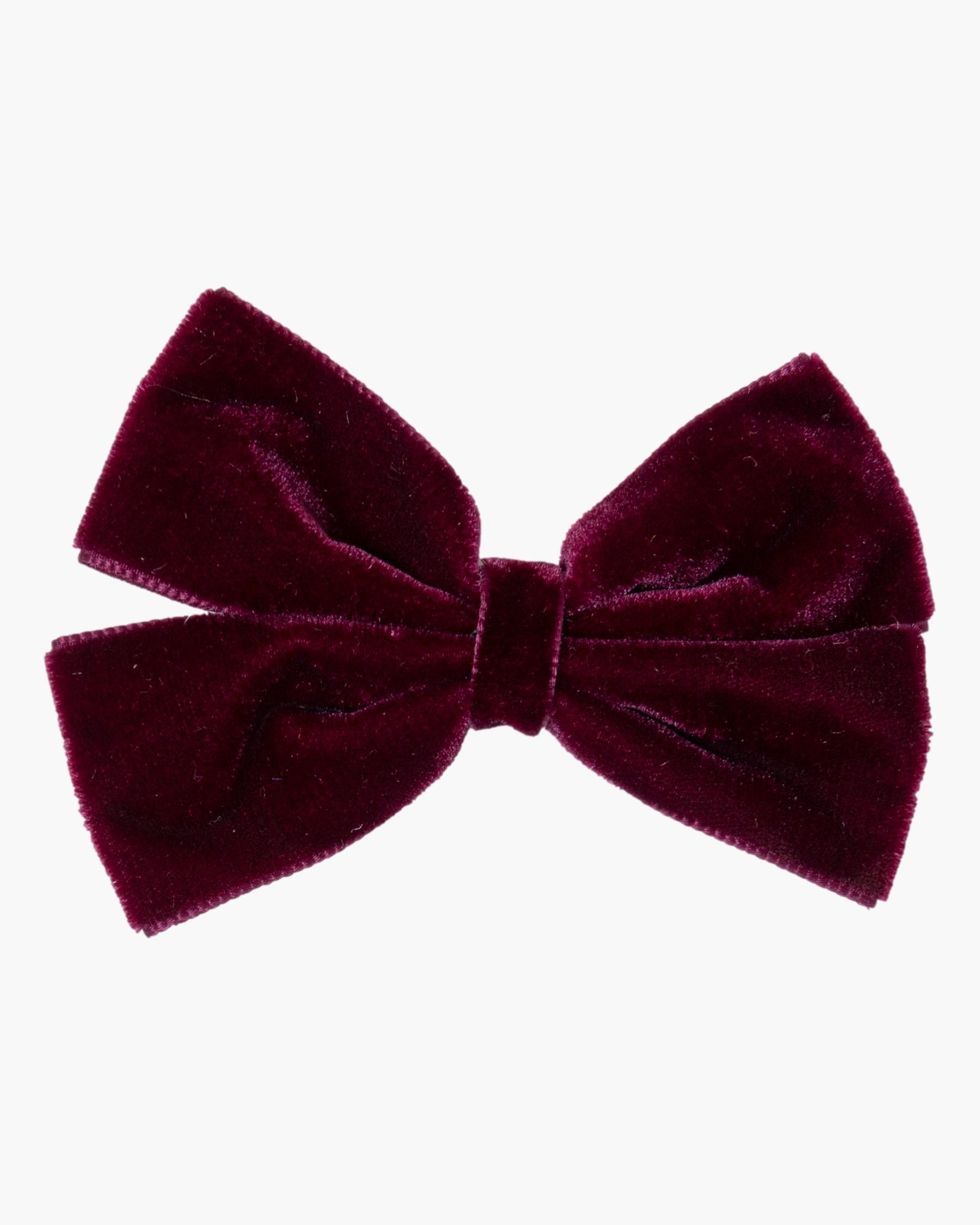 Large Velvet Hairclip Burgundy