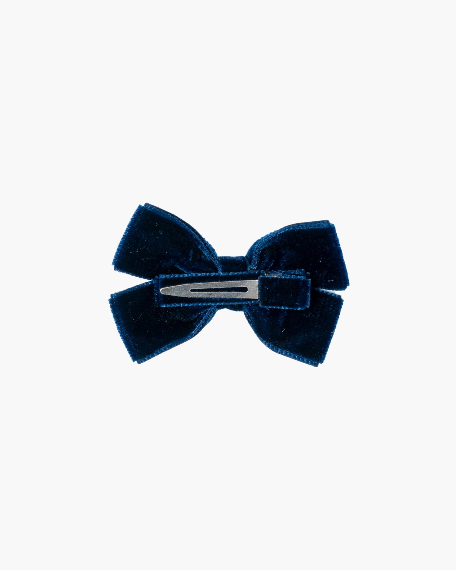 Medium Velvet Hairbow Navy