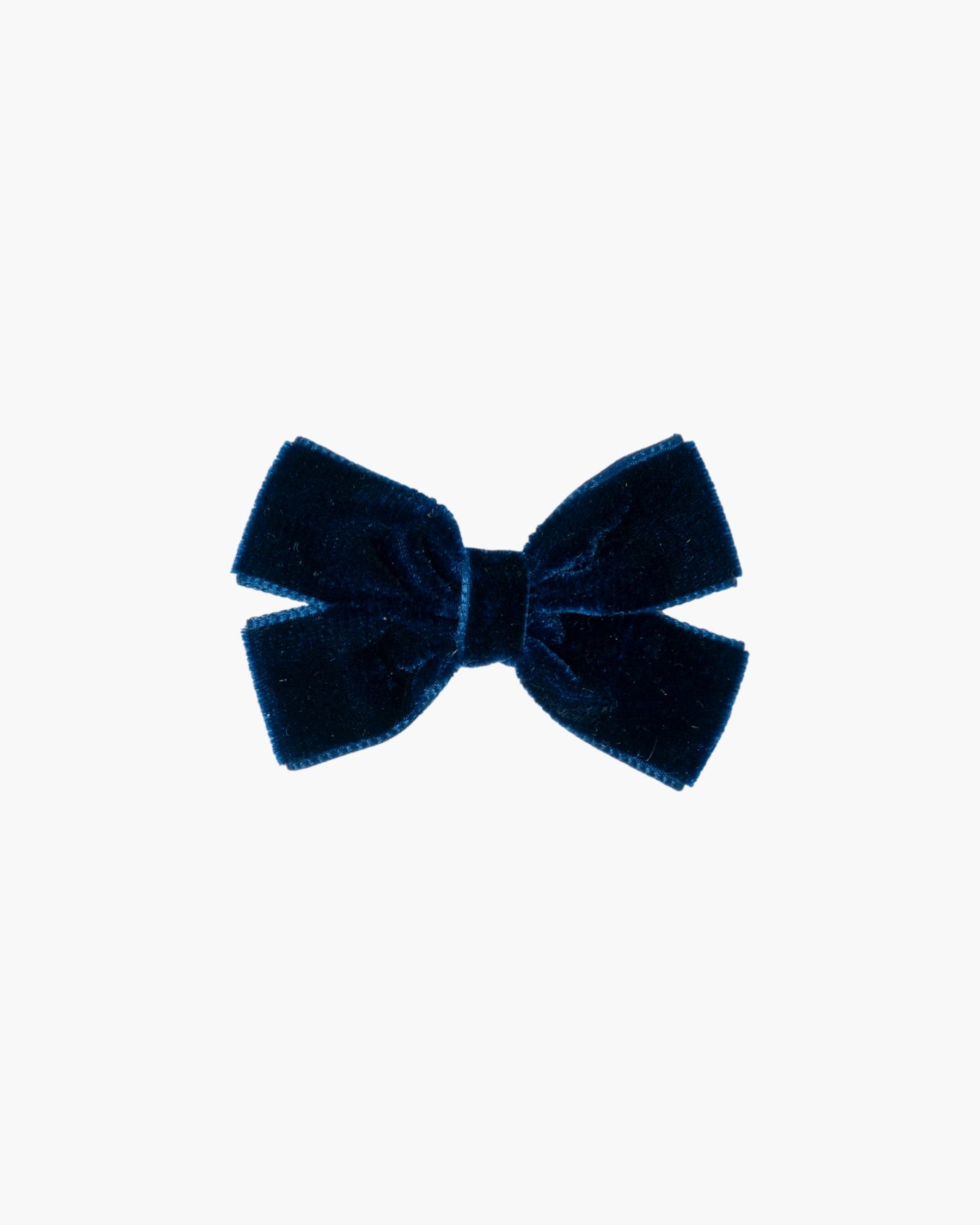 Medium Velvet Hairbow Navy