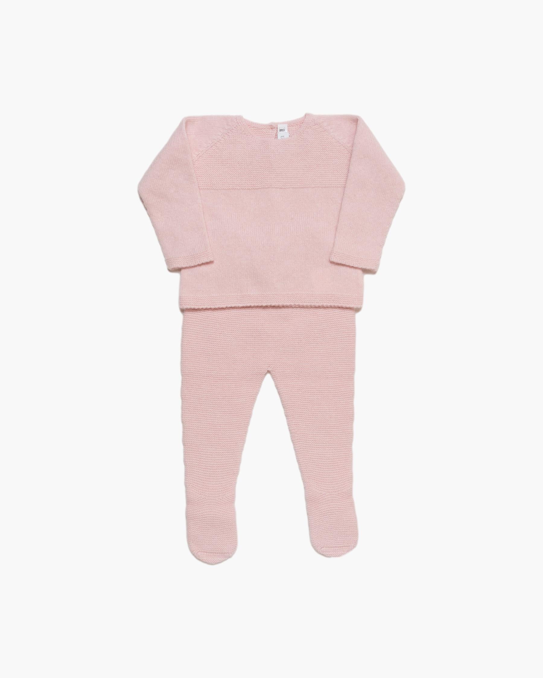 Eli Knitted Baby Set Pink